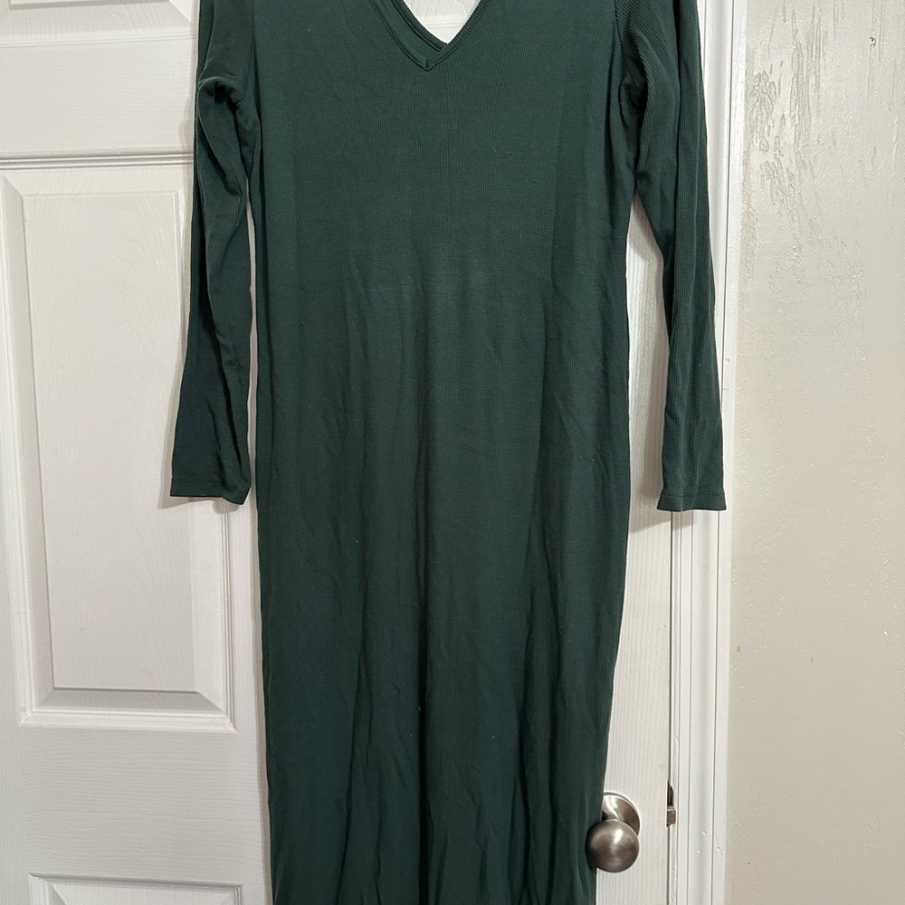 Marine Layer Forest Green Long Sleeve Dress